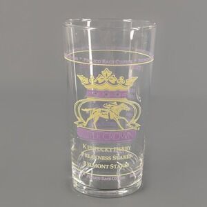 Vintage Triple Crown Winners Horse Racing Glass Kentucky Derby Preakness Belmont